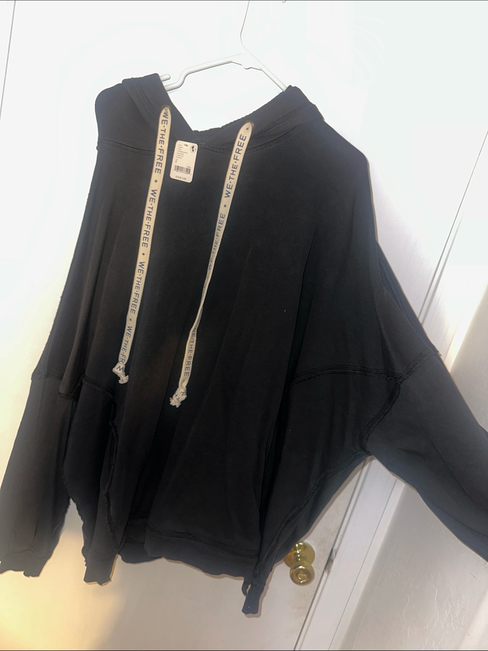 Free People size small We The Free Black Oversized Hoodie Sweater